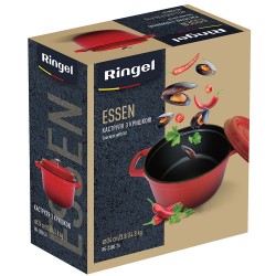 Каструля чавунна Ringel Essen 24 см (3,8 л) з кришкою (RG-2300-24)