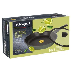 Сковорода глибока Ringel Zitrone Olive 24см з кришкою (RG-2108-24/OL)