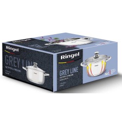 Каструля з нержавійки Ringel Grey line 18 см (2.3л) з кришкою (RG-2022-18)