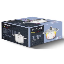 Каструля з нержавійки Ringel Grey line 16 см (1.6л) з кришкою (RG-2022-16)