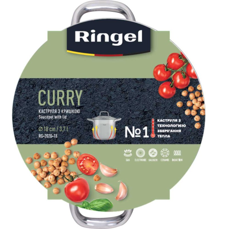 Каструля з нержавійки Ringel Curry 18 см (3.7 л) з кришкою